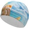 FJQWKLF Cuffia da nuoto, cuffia da nuoto a forma di stella marina, cuffie da bagno per capelli lunghi e corti