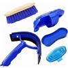 Generic 5 Pezzi Set di Attrezzi per Toelettatura Equina con Borsa Trasparen Richiudibile Kit Toeletta Equina Completo per Proprietari di Scuderie