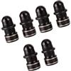 ECMQS Tappi per valvole pneumatici per ciclismo su strada, colore nero | Lega di alluminio Biciclette Ruota Pneumatici Valvole Cap con zigrinato Grip Design Particolare