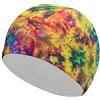 FJQWKLF Cuffia da nuoto unisex con frattale arcobaleno dai colori vivaci, per capelli corti e lunghi, da donna e da uomo, per piscina, nuoto e bagno.