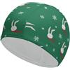FJQWKLF Cuffia da nuoto, cuffia da nuoto con motivo a fiocco di neve e coniglio natalizio, cuffie da bagno per capelli lunghi e corti