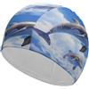 FJQWKLF Cuffia da nuoto unisex con delfini che saltano nel cielo blu per capelli corti e lunghi, da donna e da uomo, per piscina, nuoto e bagno