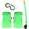 Artibetter Set Snorkeling per Maschera e Pinne, Verde Chiaro | Silicone e Plastica, Tenuta Sul Viso, Uso Facile per Principianti, Allenamento Nuoto