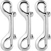 Nifocc Doppio moschettone in acciaio inox, gancio a scatto per guinzaglio, alpinismo, arrampicata, campeggio familiare, all'aperto, argento lucido, 90 mm, 3 pezzi