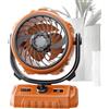 Generic Ventilatore ricaricabile Campeggio 100 Velocità 6000mAh Batteria Digital | Ventola di raffreddamento per esterni, con luce LED, per esterni, interni, camera da letto, tenda, auto, viaggi, campeggio