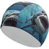 FJQWKLF Cuffia da nuoto unisex Chomp Shark Ocean per capelli corti e lunghi, da donna e da uomo, per piscina, nuoto e bagno