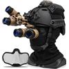 Generic Set Casco Tattico con Modello Visione Notturna Ribaltabile e Fotocamera | Passamontagna Integrale con Rete in Acciaio, Luce Segnale E Accessori Modulari for Cosplay Ed Esposizione