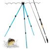 Generic Supporti per canna da pesca per terra, in lega di alluminio, treppiede | Larghezza superiore 86,4 cm con gambe regolabili a più sezioni (da 56 a 119,4 cm), per stagni e fiumi e pesca costiera