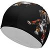FJQWKLF Cuffia da nuoto unisex per cani Splatter Puppy, per capelli corti e lunghi, da donna e da uomo, per piscina, nuoto e bagno