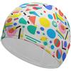 FJQWKLF Cuffia da nuoto unisex geometrica anni '80 per capelli corti e lunghi, da donna e da uomo, per piscina, nuoto e bagno