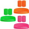 XIANGJIEU Set di 9 fasce tergisudore neon anni '80 | Per feste retrò anni '80 e '90, carnevale, corsa, jogging, tennis (3 colori)