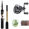 ZMdooreasy Canna telescopica in carbonio, 1,98 m, ultra compatta, da viaggio | Crolla fino a 30 cm, carbonio ad alto modulo, lunghezza 1,98 m, per guide fuji, ideale per viaggi zaino in spalla