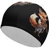 FJQWKLF Cuffia da nuoto unisex Violin Foxes per capelli corti e lunghi, da donna e da uomo, per piscina, nuoto e bagno