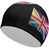 FJQWKLF Cuffia da nuoto unisex con bandiera britannica e arcobaleno Union Jack, per capelli corti e lunghi, da donna e da uomo, per piscina, nuoto e bagno