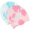 JECOMPRIS 2 Pezzi Cuffia da Nuoto in Silicone, Comoda, Copertura Chioma | Chioma e Ricci, Uso in Piscina e Doccia, Vestibilità Elastica, Unisex, Bianca e Rosa