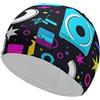 FJQWKLF Cuffia da nuoto unisex anni '80 e '90 per capelli corti e lunghi, da donna e da uomo, per piscina, nuoto e bagno