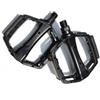 Posheliox Lega di alluminio per pedali MTB nero antiscivolo 12,5 cm | Alluminio, 12,5 x 10,5 cm, strutturato antiscivolo per superficie, riflettori laterali per visibilità, L/R contrassegnato