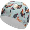 FJQWKLF Cuffia da nuoto unisex con motivo Gallo e galline per capelli corti e lunghi, da donna e da uomo, per piscina, nuoto e bagno