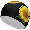 FJQWKLF Cuffia da nuoto unisex a forma di farfalla con girasole per capelli corti e lunghi, da donna e da uomo, per piscina, nuoto e bagno
