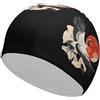 FJQWKLF Cuffia da nuoto unisex con motivo a gru giapponese rossa, per capelli corti e lunghi, da donna e da uomo, per piscina, nuoto e bagno