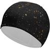 FJQWKLF Cuffia da nuoto, Cuffia da nuoto con cielo stellato e glitter nero, Cuffia da bagno per capelli lunghi e corti