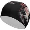 FJQWKLF Cuffia da nuoto unisex con motivo a fiori di ciliegio giapponese e luna di montagna, per capelli corti e lunghi, da donna e da uomo, per piscina, nuoto e bagno