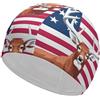 FJQWKLF Cuffia da nuoto unisex con bandiera americana e cervo, per capelli corti e lunghi, da donna e da uomo, per piscina, nuoto e bagno