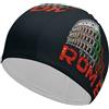 FJQWKLF Cuffia da nuoto unisex per capelli corti e lunghi, con scritta Roma Colosseo Italia Souvenir, per piscina, piscina, piscina, bagno, da donna e da uomo