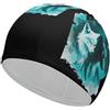 FJQWKLF Cuffia da nuoto unisex con acchiappasogni a forma di bianco e nero, per capelli corti e lunghi, da donna e da uomo, per piscina, nuoto e bagno