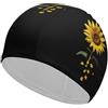 FJQWKLF Cuffie da nuoto eleganti e fantastiche, con motivo girasole, impermeabili, per la protezione dei capelli, facili da indossare e da togliere.