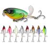 Wwyan Topwater Esche da pesca per spigole con trattore galleggiante coda rotante Barb ami Treble esche artificiali dure Esche Swimbait superficie Crankbait per spigola, trota, glaucomi, luccio, pesca
