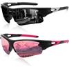 JSTHHTT 2 PCSOcchiali da Sole Ciclismo Polarizzati, Occhiali Veloci, Occhiali da Ciclismo per Uomini Donne, Occhiali Running Uomo, Anti-UV400, per ciclismo, Motociclismo, Sci, Alpinismo, Pesca