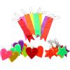 VANZACK 24 Pezzi Ciondoli Riflettenti di Sicurezza, PVC | Star, Cuore e Streamer, per Famiglie, Bag Tagging, Viaggio, Guinzagli Cani