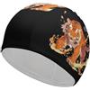 FJQWKLF Cuffia da nuoto unisex Flame Roaring Tiger per capelli corti e lunghi, da donna e da uomo, per piscina, nuoto e bagno