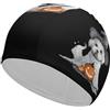 FJQWKLF Cuffia da nuoto unisex con motivo a cane fantasma di Halloween per capelli corti e lunghi, da donna e da uomo, per piscina, nuoto e bagno
