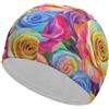 FJQWKLF Cuffie da nuoto eleganti con rose, arcobaleno e, impermeabili, per la protezione dei capelli, facili da indossare e da togliere.
