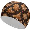 FJQWKLF Cuffia da nuoto unisex a forma di biscotto natalizio per capelli corti e lunghi, da donna e da uomo, per piscina, nuoto e bagno