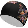 FJQWKLF Cuffia da nuoto unisex vintage etnica floreale per capelli corti e lunghi, da donna e da uomo, per piscina, nuoto e bagno