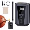 Générique Pompa a sfera elettrica, 3,54 x 2,17 pollici automatica ad aria con luce a LED, display LCD digitale, mini sport ball inflator con stile moderno, cordless with 2 Needles and Storage Bag