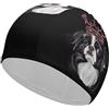 FJQWKLF Cuffia da nuoto unisex con motivo a cane giapponese, per capelli corti e lunghi, per piscina, nuoto e bagno, da donna e da uomo