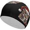 FJQWKLF Cuffia da nuoto unisex con gufo invernale natalizio per capelli corti e lunghi, da donna e da uomo, per piscina, nuoto e bagno