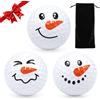 exatta Set di 3 Palline da Golf Natalizie, con Borsa Portaoggetti