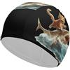 FJQWKLF Cuffia da nuoto unisex Cat And Shark per capelli corti e lunghi, da donna e da uomo, per piscina, nuoto e bagno