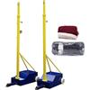 Generic Bastoni da pallavolo per cortile all'aperto resistenti pali da pallavolo con rete da badminton per interni set con ruote, altezza regolabile da 1,5 a 2,1 m