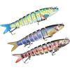 ECMQS Esche a forma di pesciolino | Set di 3 esche rigide in ABS snodato con due ganci tripli e custodia organizzata per pescatori