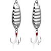 USHOBE 2 Pezzi Esche Metalliche da Pesca Argento, Azione Realistica | Lega di Zinco Resistente, Forma Ellittica, per Jigging e Muskie, Accessorio per Cassetta Attrezzi