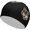 FJQWKLF Cuffie da nuoto Wolf eleganti, cuffie da a impermeabili per la protezione dei capelli, facili da indossare e da togliere