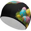 FJQWKLF Cuffia da nuoto unisex con uova di Pasqua per capelli corti e lunghi, da donna e da uomo, per piscina, nuoto e bagno