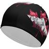 FJQWKLF Cuffia da nuoto unisex Canadian Maple Mountain per capelli corti e lunghi, da donna e da uomo, per piscina, nuoto e bagno