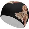 FJQWKLF Cuffia da nuoto unisex con motivo Pin Up And Dog per capelli corti e lunghi, da donna e da uomo, per piscina, nuoto e bagno